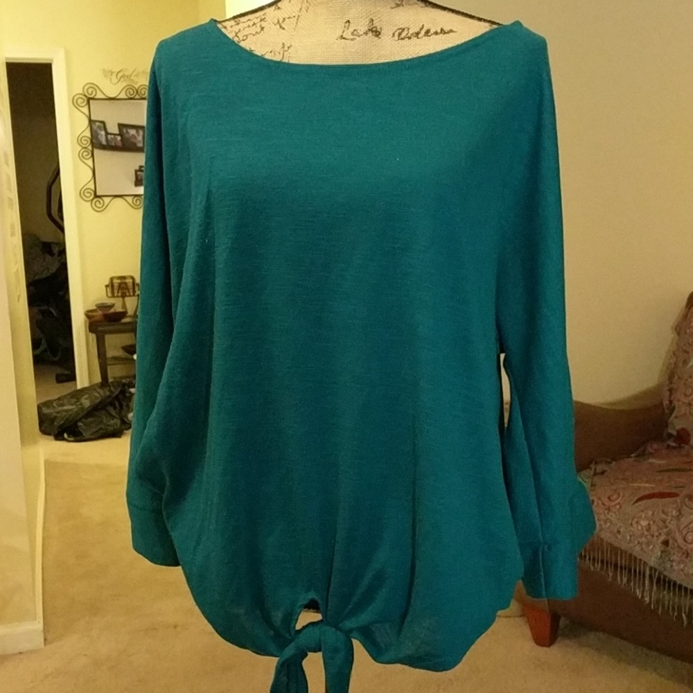 Teal blouse 3/4 sleeves